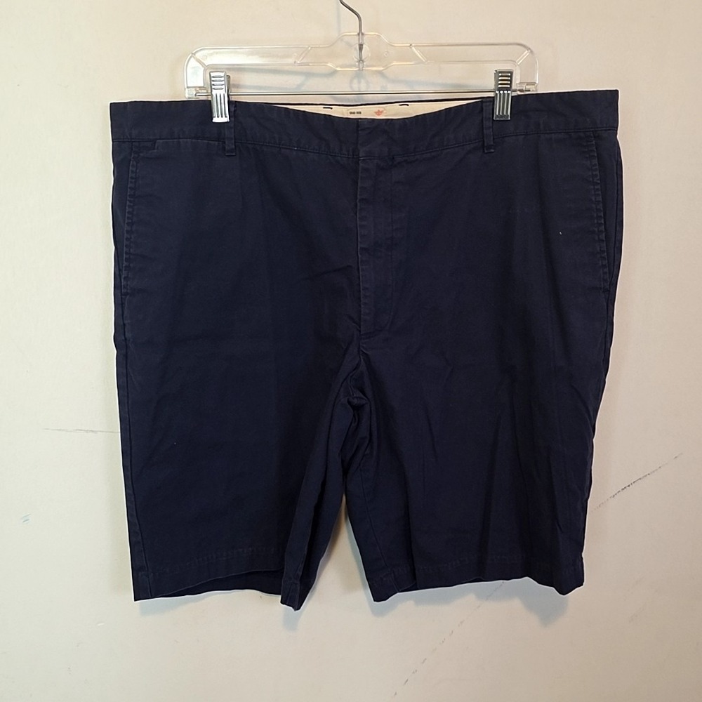 Dockers Navy Chino Shorts Mens 40 Cotton Flat Front Casual Classic Summer Preppy